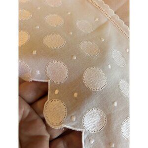 Pillow Cover Set 1960 Luxury 100% Cotton Linen & Lace Std. Pale Pink Embroidered